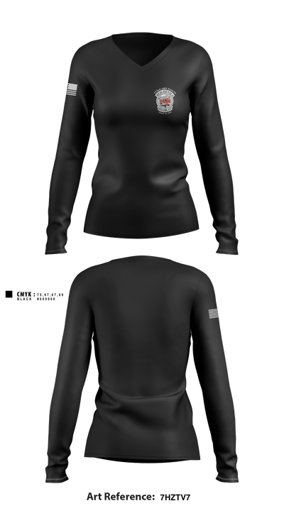 Red Devils 1/508 38486889 Women's Long Sleeve V-neck Shirt - 1
