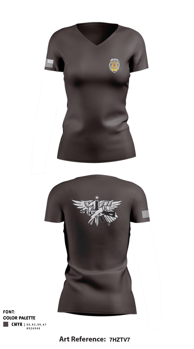 Salisbury Police Special Response Team 23814331 Women's Short Sleeve V-neck Shirt - 2