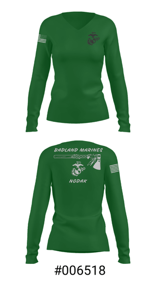 Women's Long Sleeve Vneck Shirt, , Marines, Teamtime, Team time, sublimation, custom sports apparel, team uniforms, spirit wear, spiritwear, sports uniforms, custom shirts, team store, custom team store, fundraiser sports, apparel fundraiser