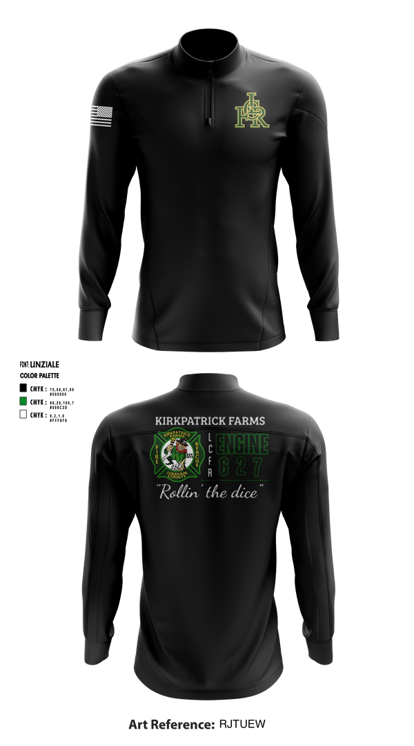 Quarter Zip Jacket, Kirkpatrick Farms Loudoun CO, Fire Department, Teamtime, Team time, sublimation, custom sports apparel, team uniforms, spirit wear, spiritwear, sports uniforms, custom shirts, team store, custom team store, fundraiser sports, apparel fundraiser