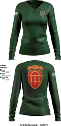 4th brigade 1st battalion alpha co 12605244 Women's Long Sleeve V-neck Shirt - 1
