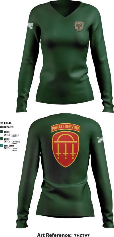 4th brigade 1st battalion alpha co 12605244 Women's Long Sleeve V-neck Shirt - 1