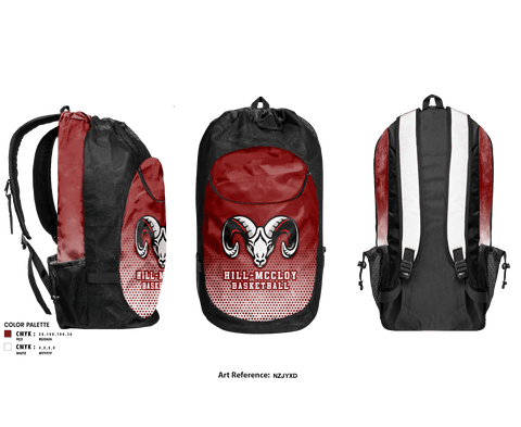 Gear Bag, Hill-McCloy High School Basketball, Men's Basketball, Teamtime, Team time, sublimation, custom sports apparel, team uniforms, spirit wear, spiritwear, sports uniforms, custom shirts, team store, custom team store, fundraiser sports, apparel fundraiser
