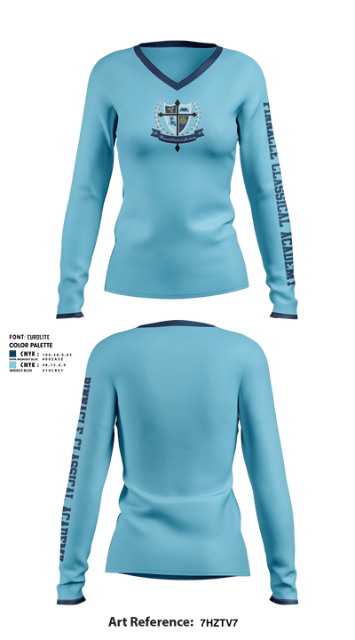 Pinnacle Classical Academy 30348802 Women's Long Sleeve V-neck Shirt - 2