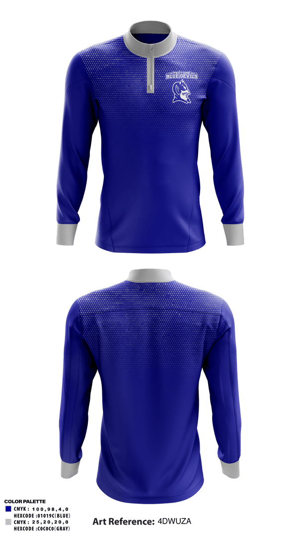 Quarter Zip Jacket, Peotone Blue Devils, Wrestling, Teamtime, Team time, sublimation, custom sports apparel, team uniforms, spirit wear, spiritwear, sports uniforms, custom shirts, team store, custom team store, fundraiser sports, apparel fundraiser