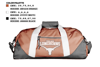 Duffle Bag, Texas Longhorns, Football, Teamtime, Team time, sublimation, custom sports apparel, team uniforms, spirit wear, spiritwear, sports uniforms, custom shirts, team store, custom team store, fundraiser sports, apparel fundraiser