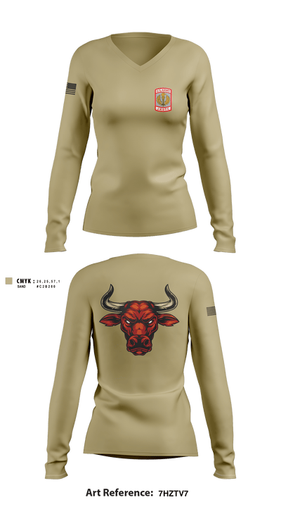 Bravo Bulls 3714911 Women's Long Sleeve V-neck Shirt - 2