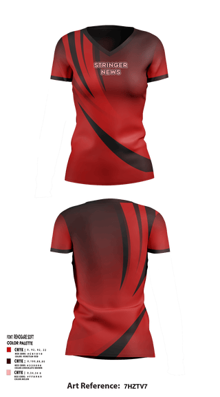 Women's Short Sleeve Vneck Shirt, Stringer news, , Teamtime, Team time, sublimation, custom sports apparel, team uniforms, spirit wear, spiritwear, sports uniforms, custom shirts, team store, custom team store, fundraiser sports, apparel fundraiser