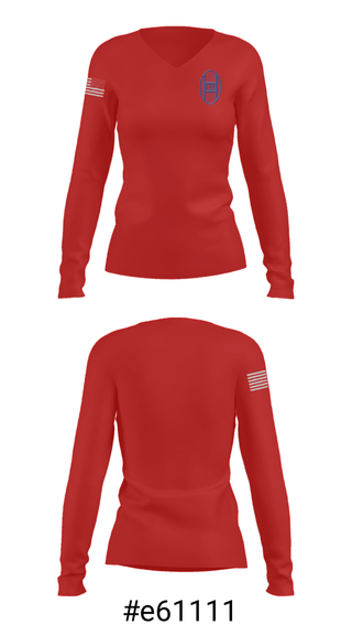 Women's Long Sleeve Vneck Shirt, , Army, Teamtime, Team time, sublimation, custom sports apparel, team uniforms, spirit wear, spiritwear, sports uniforms, custom shirts, team store, custom team store, fundraiser sports, apparel fundraiser