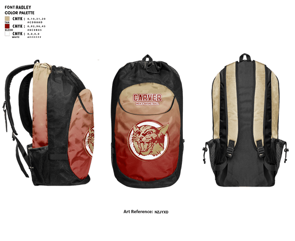 Gear Bag, Carver Middle School Basketball, Men's Basketball, Teamtime, Team time, sublimation, custom sports apparel, team uniforms, spirit wear, spiritwear, sports uniforms, custom shirts, team store, custom team store, fundraiser sports, apparel fundraiser