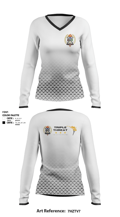 Triple Threat 63013438 Women's Long Sleeve V-neck Shirt - 2