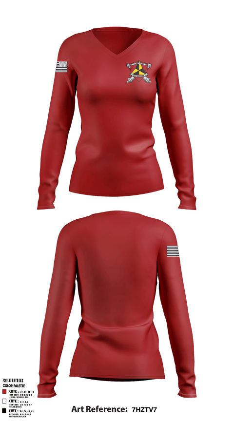 Women's Long Sleeve Vneck Shirt, , Marines, Teamtime, Team time, sublimation, custom sports apparel, team uniforms, spirit wear, spiritwear, sports uniforms, custom shirts, team store, custom team store, fundraiser sports, apparel fundraiser