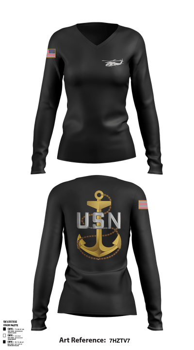Flight Operations 32367893 Women's Long Sleeve V-neck Shirt - 1
