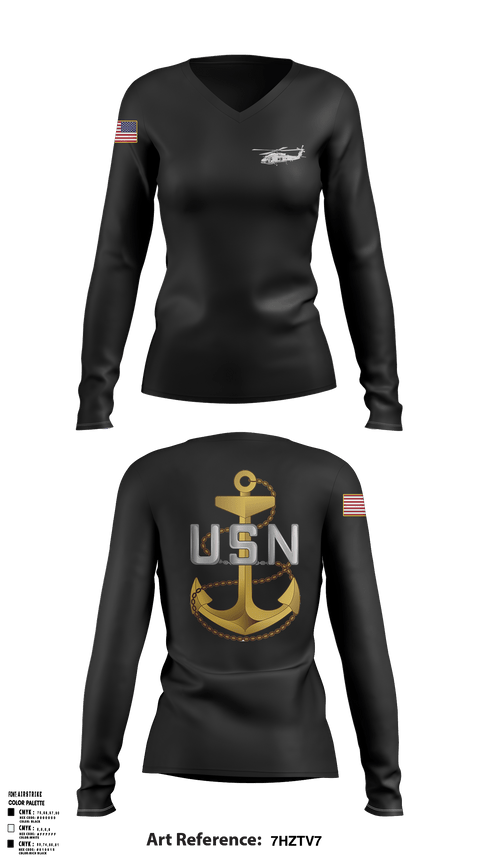 Women's Long Sleeve Vneck Shirt, Flight Operations, Navy, Teamtime, Team time, sublimation, custom sports apparel, team uniforms, spirit wear, spiritwear, sports uniforms, custom shirts, team store, custom team store, fundraiser sports, apparel fundraiser