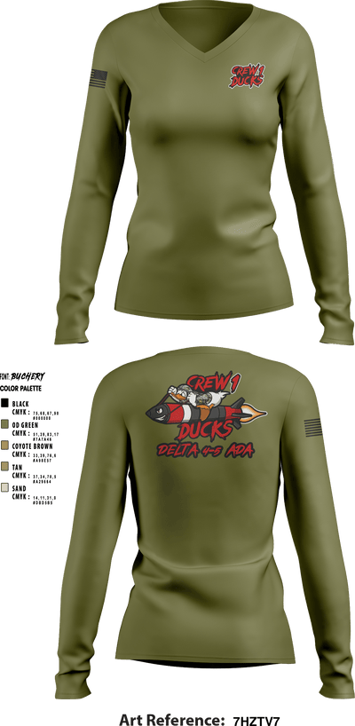 Delta 4-5 58559779 Women's Long Sleeve V-neck Shirt - 2