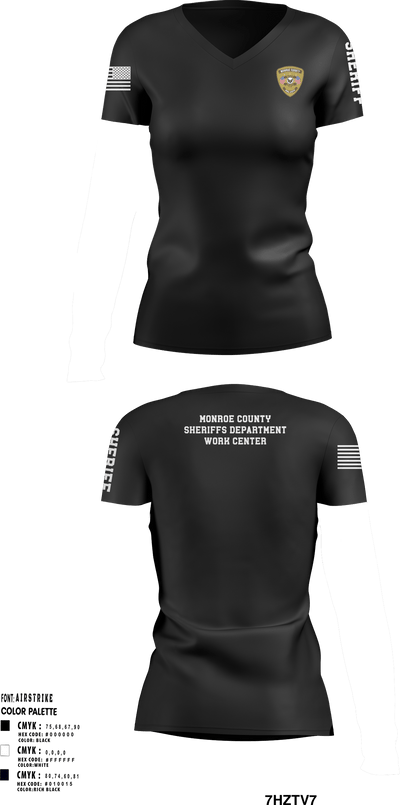 Monroe County Work Center 21417858 Women's Short Sleeve V-neck Shirt - 4