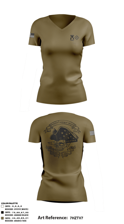 411th ecc 51393105 Women's Short Sleeve V-neck Shirt - 3