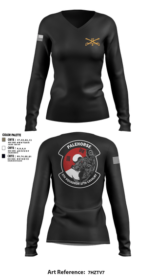 Women's Long Sleeve Vneck Shirt, B TRP 5-17 ACS, Army, Teamtime, Team time, sublimation, custom sports apparel, team uniforms, spirit wear, spiritwear, sports uniforms, custom shirts, team store, custom team store, fundraiser sports, apparel fundraiser