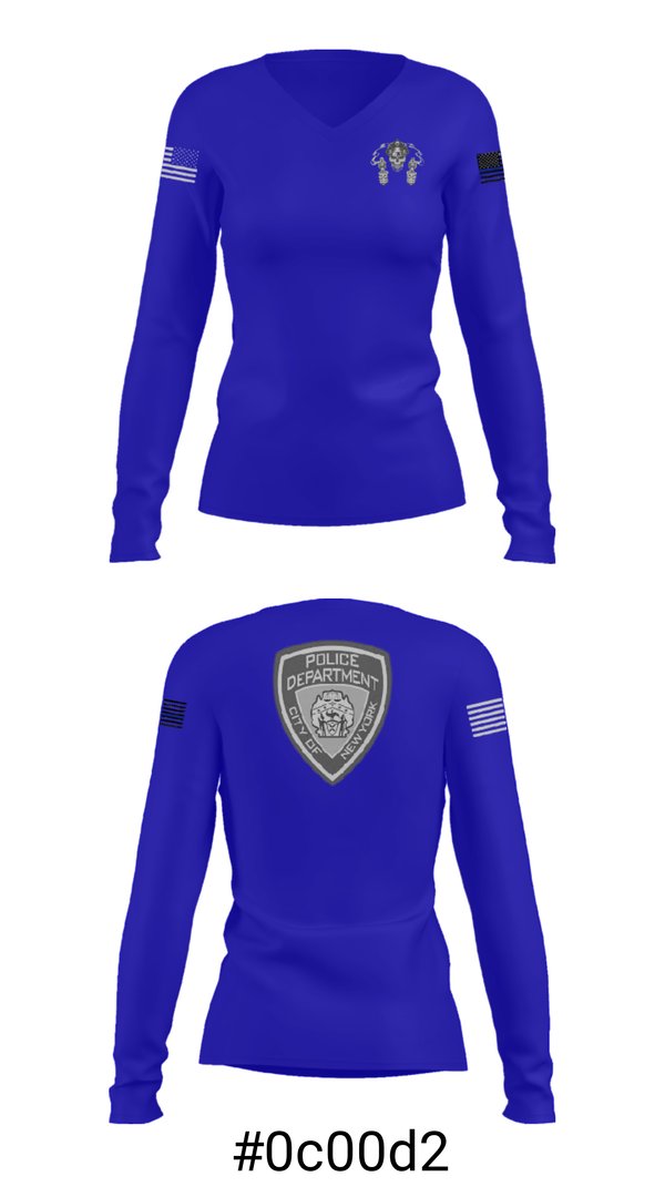 Women's Long Sleeve Vneck Shirt, , Police, Teamtime, Team time, sublimation, custom sports apparel, team uniforms, spirit wear, spiritwear, sports uniforms, custom shirts, team store, custom team store, fundraiser sports, apparel fundraiser