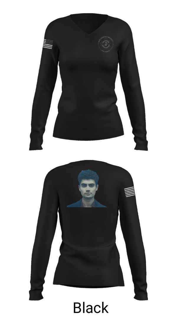 Women's Long Sleeve Vneck Shirt, , Marines, Teamtime, Team time, sublimation, custom sports apparel, team uniforms, spirit wear, spiritwear, sports uniforms, custom shirts, team store, custom team store, fundraiser sports, apparel fundraiser