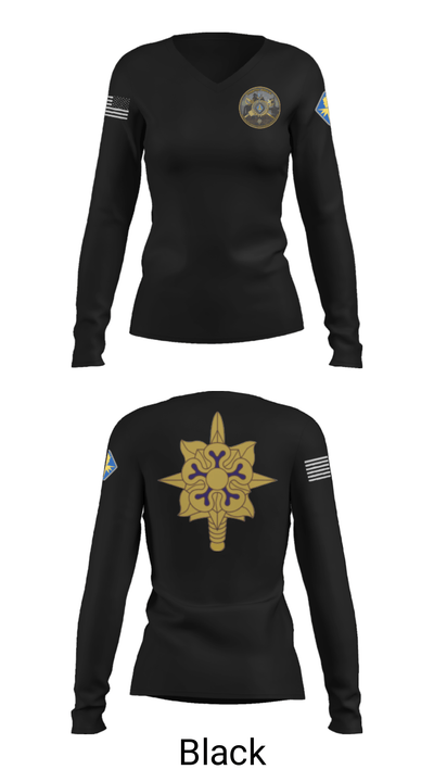 HHC, USAICOE 85471895 Women's Long Sleeve V-neck Shirt - 38