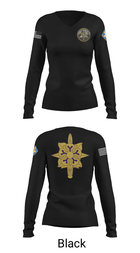 Women's Long Sleeve Vneck Shirt, , Army, Teamtime, Team time, sublimation, custom sports apparel, team uniforms, spirit wear, spiritwear, sports uniforms, custom shirts, team store, custom team store, fundraiser sports, apparel fundraiser