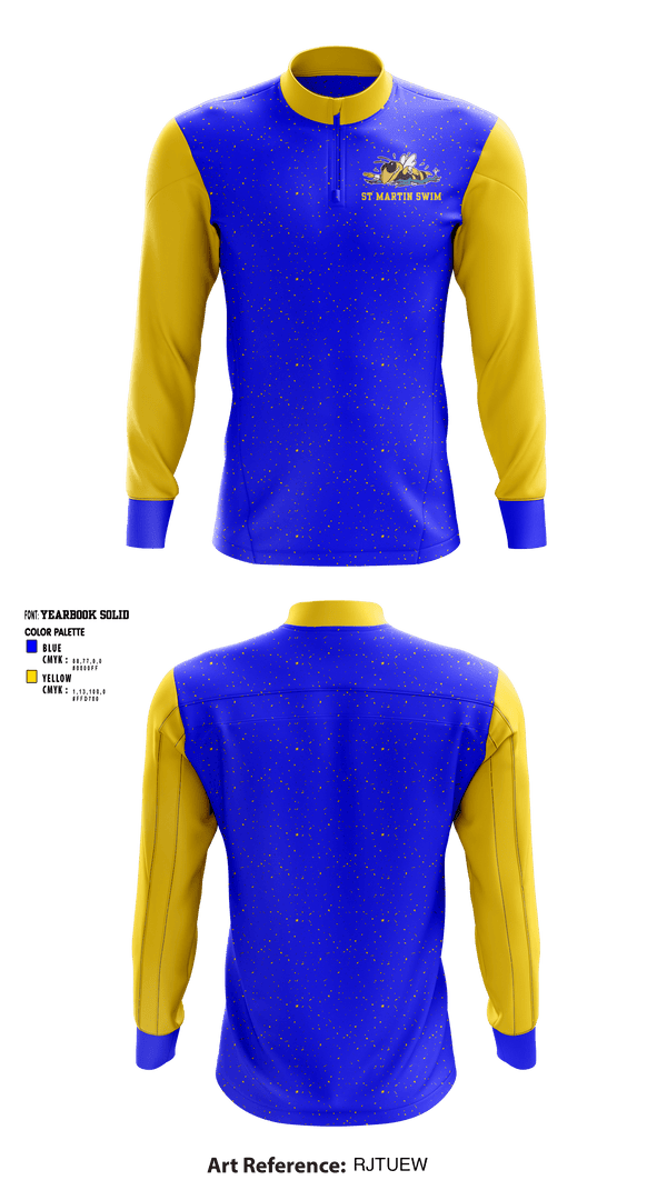Quarter Zip Jacket, St Martin High School Swimming, Swimming, Teamtime, Team time, sublimation, custom sports apparel, team uniforms, spirit wear, spiritwear, sports uniforms, custom shirts, team store, custom team store, fundraiser sports, apparel fundraiser