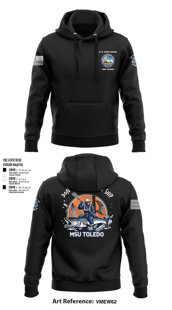 Hoodie, MSU Toledo, Coast Guard, Teamtime, Team time, sublimation, custom sports apparel, team uniforms, spirit wear, spiritwear, sports uniforms, custom shirts, team store, custom team store, fundraiser sports, apparel fundraiser