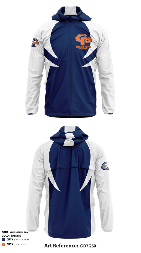 Windbreaker, College Place Wrestling, Wrestling, Teamtime, Team time, sublimation, custom sports apparel, team uniforms, spirit wear, spiritwear, sports uniforms, custom shirts, team store, custom team store, fundraiser sports, apparel fundraiser