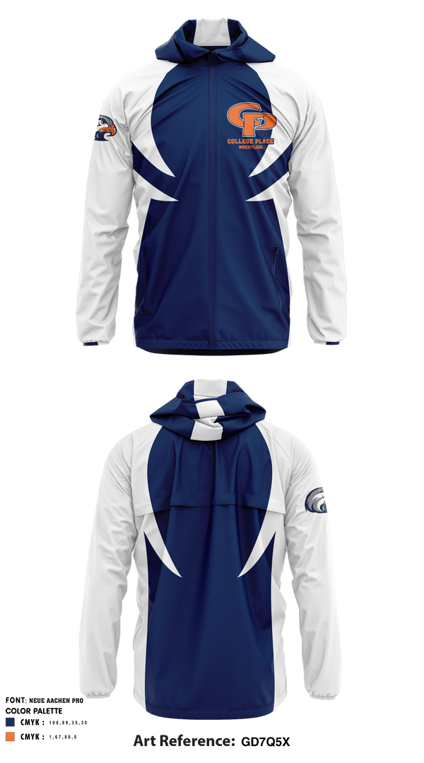 Windbreaker, College Place Wrestling, Wrestling, Teamtime, Team time, sublimation, custom sports apparel, team uniforms, spirit wear, spiritwear, sports uniforms, custom shirts, team store, custom team store, fundraiser sports, apparel fundraiser