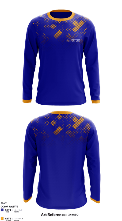 Gautier Middle School Gators 72508692 Long Sleeve Performance Shirt - 1