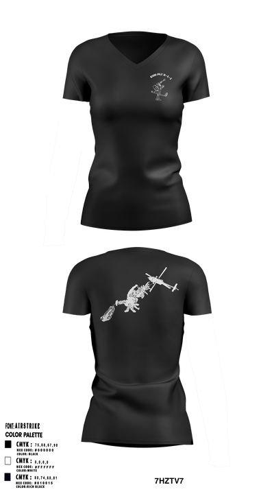 Platoon 2-1-1 26077523 Women's Short Sleeve V-neck Shirt - 49