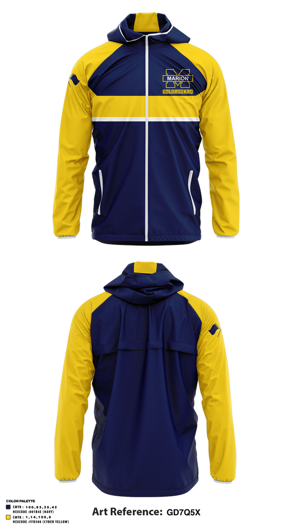Windbreaker, Marion High School Drill, Spirit Store, Teamtime, Team time, sublimation, custom sports apparel, team uniforms, spirit wear, spiritwear, sports uniforms, custom shirts, team store, custom team store, fundraiser sports, apparel fundraiser