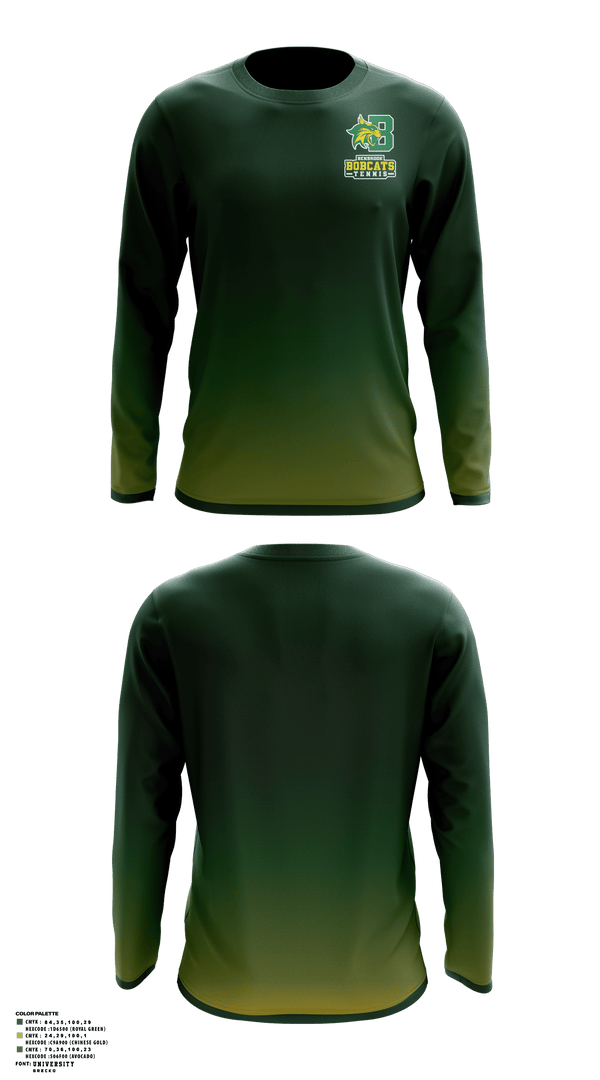 Long Sleeve Performance Shirt, Bobcat Tennis, Tennis, Teamtime, Team time, sublimation, custom sports apparel, team uniforms, spirit wear, spiritwear, sports uniforms, custom shirts, team store, custom team store, fundraiser sports, apparel fundraiser
