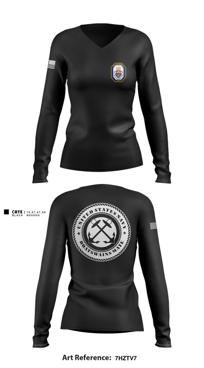 Boatswains mate 92530319 Women's Long Sleeve V-neck Shirt - 1