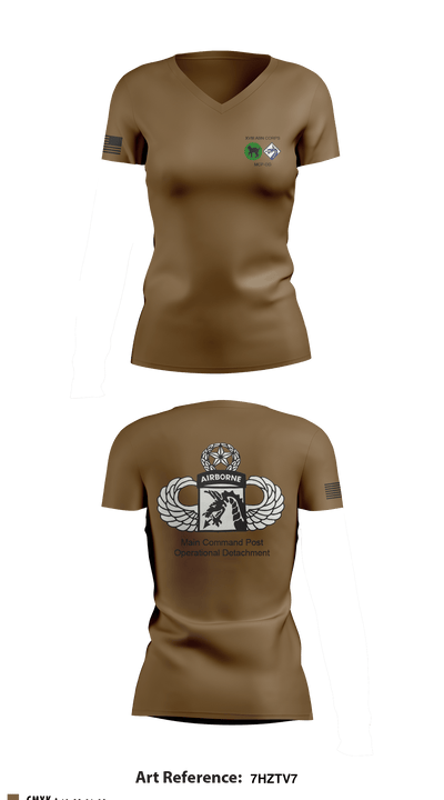 MCPOD-XVIII ABN CORPS 34488688 Women's Short Sleeve V-neck Shirt - 3