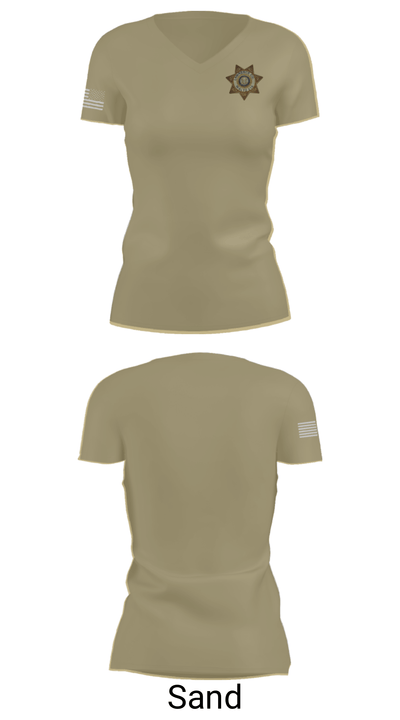 Lawrence county sheriff's department 92960361 Women's Short Sleeve V-neck Shirt - 44