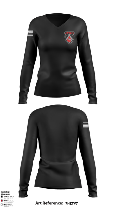 APEX 40378271 Women's Long Sleeve V-neck Shirt - 1