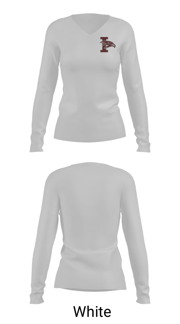 Women's Long Sleeve Vneck Shirt, Independence High School Cheer, Cheer, Teamtime, Team time, sublimation, custom sports apparel, team uniforms, spirit wear, spiritwear, sports uniforms, custom shirts, team store, custom team store, fundraiser sports, apparel fundraiser