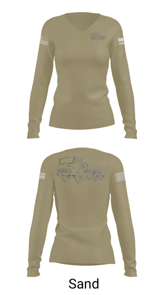 Women's Long Sleeve Vneck Shirt, , Army, Teamtime, Team time, sublimation, custom sports apparel, team uniforms, spirit wear, spiritwear, sports uniforms, custom shirts, team store, custom team store, fundraiser sports, apparel fundraiser