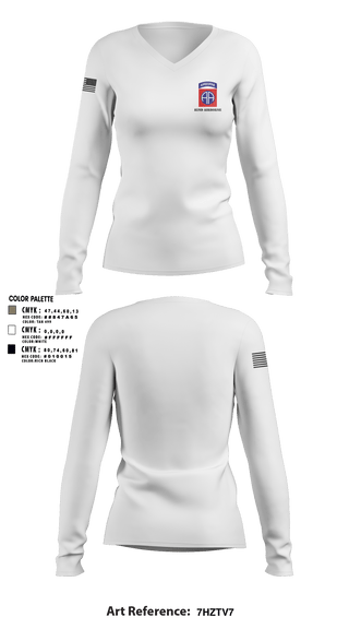 Women's Long Sleeve Vneck Shirt, 82nd airborne, Army, Teamtime, Team time, sublimation, custom sports apparel, team uniforms, spirit wear, spiritwear, sports uniforms, custom shirts, team store, custom team store, fundraiser sports, apparel fundraiser