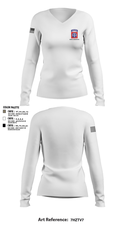 82nd airborne 92511168 Women's Long Sleeve V-neck Shirt - 2