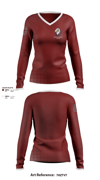 Women's Long Sleeve Vneck Shirt, Crossett Learning Center, Spirit Store, Teamtime, Team time, sublimation, custom sports apparel, team uniforms, spirit wear, spiritwear, sports uniforms, custom shirts, team store, custom team store, fundraiser sports, apparel fundraiser