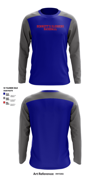Long Sleeve Performance Shirt, Bennett’s Sluggers, Baseball, Teamtime, Team time, sublimation, custom sports apparel, team uniforms, spirit wear, spiritwear, sports uniforms, custom shirts, team store, custom team store, fundraiser sports, apparel fundraiser