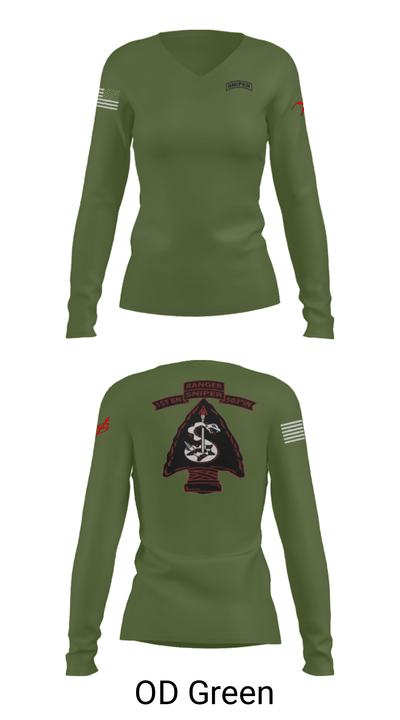1/503 Snipers 39758046 Women's Long Sleeve V-neck Shirt - 39