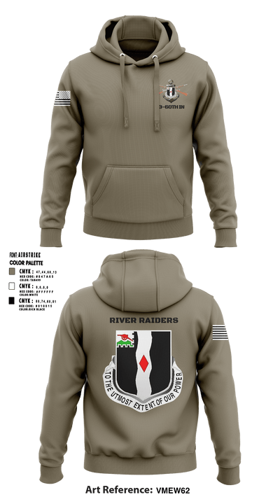 3rd Battalion 60th infantry Regiment River Raiders 94205182 Hoodie - 1