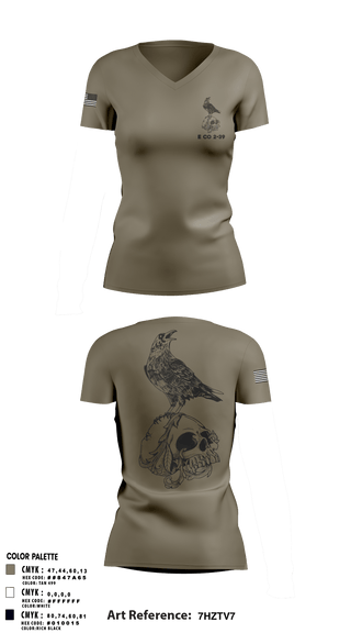 Women's Short Sleeve Vneck Shirt, E CO 2-39, Army, Teamtime, Team time, sublimation, custom sports apparel, team uniforms, spirit wear, spiritwear, sports uniforms, custom shirts, team store, custom team store, fundraiser sports, apparel fundraiser