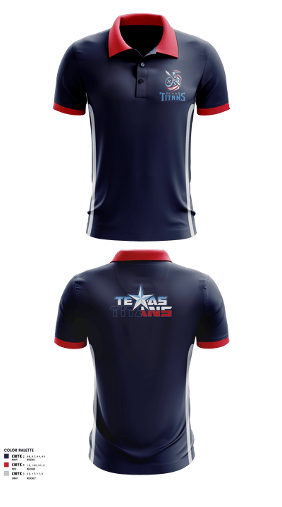 Texas Titans Youth Football 17189264 Short Sleeve Performance Polo - 1
