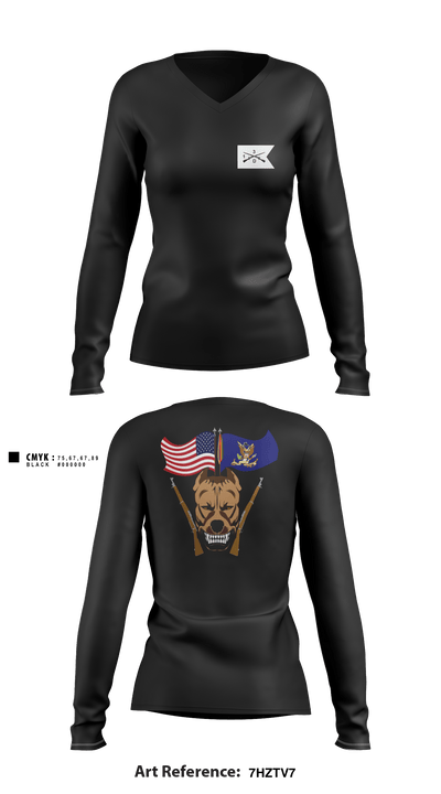 1/3 D.Co Colors 38248924 Women's Long Sleeve V-neck Shirt - 3