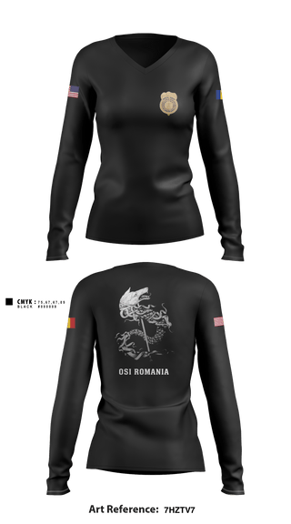 Women's Long Sleeve Vneck Shirt, , Air Force, Teamtime, Team time, sublimation, custom sports apparel, team uniforms, spirit wear, spiritwear, sports uniforms, custom shirts, team store, custom team store, fundraiser sports, apparel fundraiser